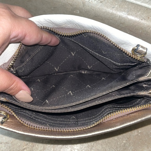 Vince Camuto New York Tan and Gold Wristlet Clutch Modern Design - Picture 7 of 13